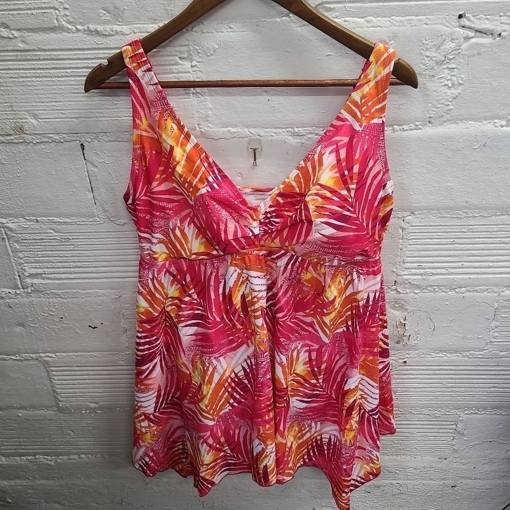 Ocean Dream Signature Tahitian Palm Sharkbite Swim Dress‎  Size 14